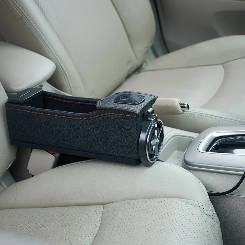 Premium PU Leather Side Pocket Organizer Car Seat Filler Gap Space Storage...