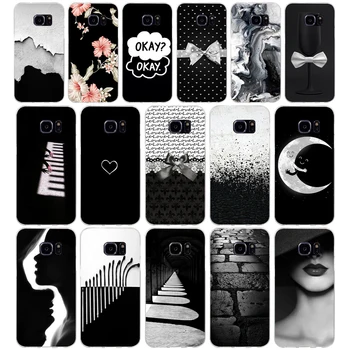 

14G Black & White Pattern Case For Samsung Galaxy S7 Edge Case Soft TPU Silicone Cover for Galaxy S7 Edge Cover Coque