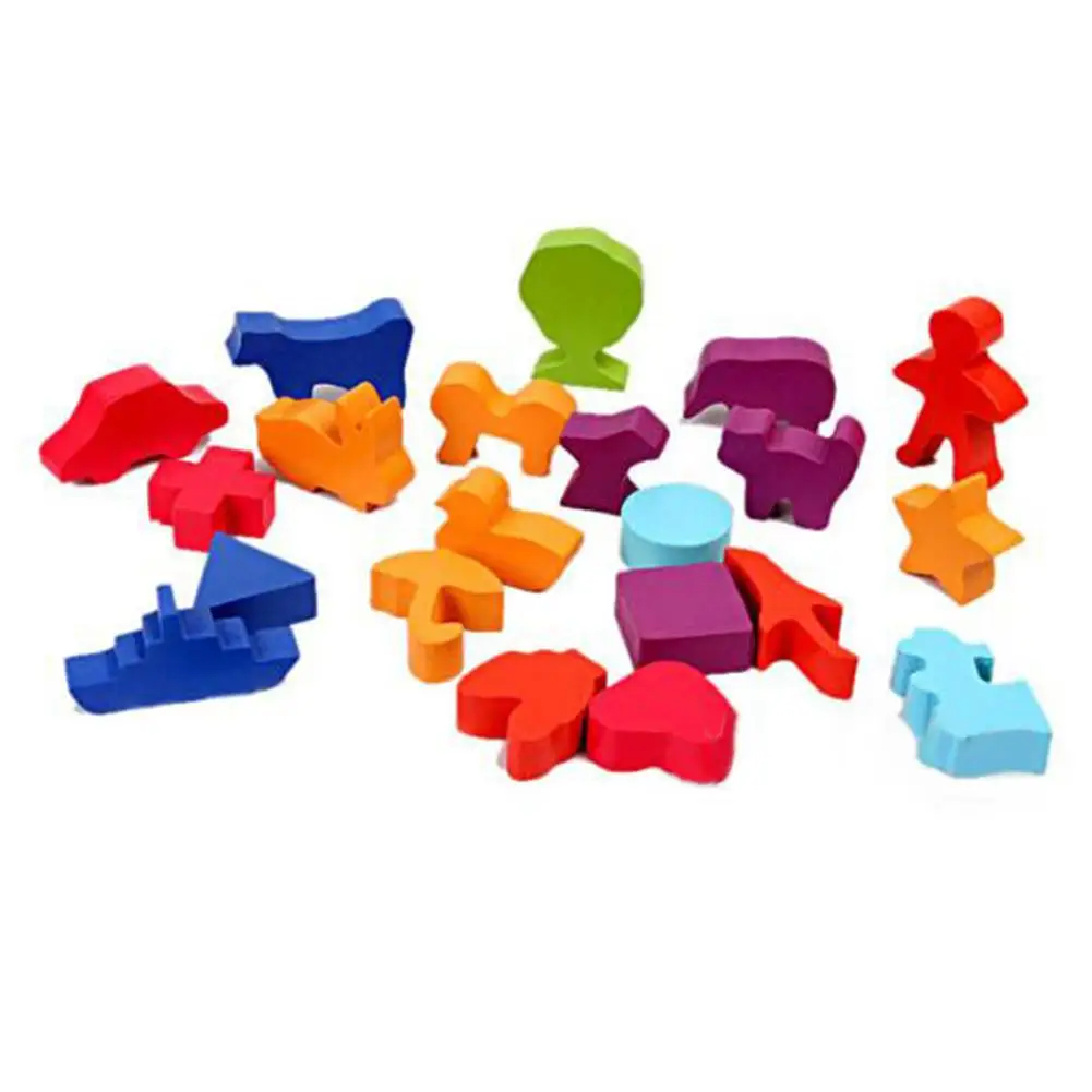 Детские деревянные головоломки в форме животных, развивающие игрушки для дошкольников
