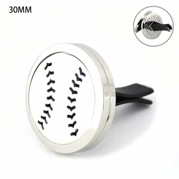 

30mm Baseball Magnetics Diffuser Stainless Steel Car Aromatherapy Locket Essential Oil Car Diffuser Wholesales