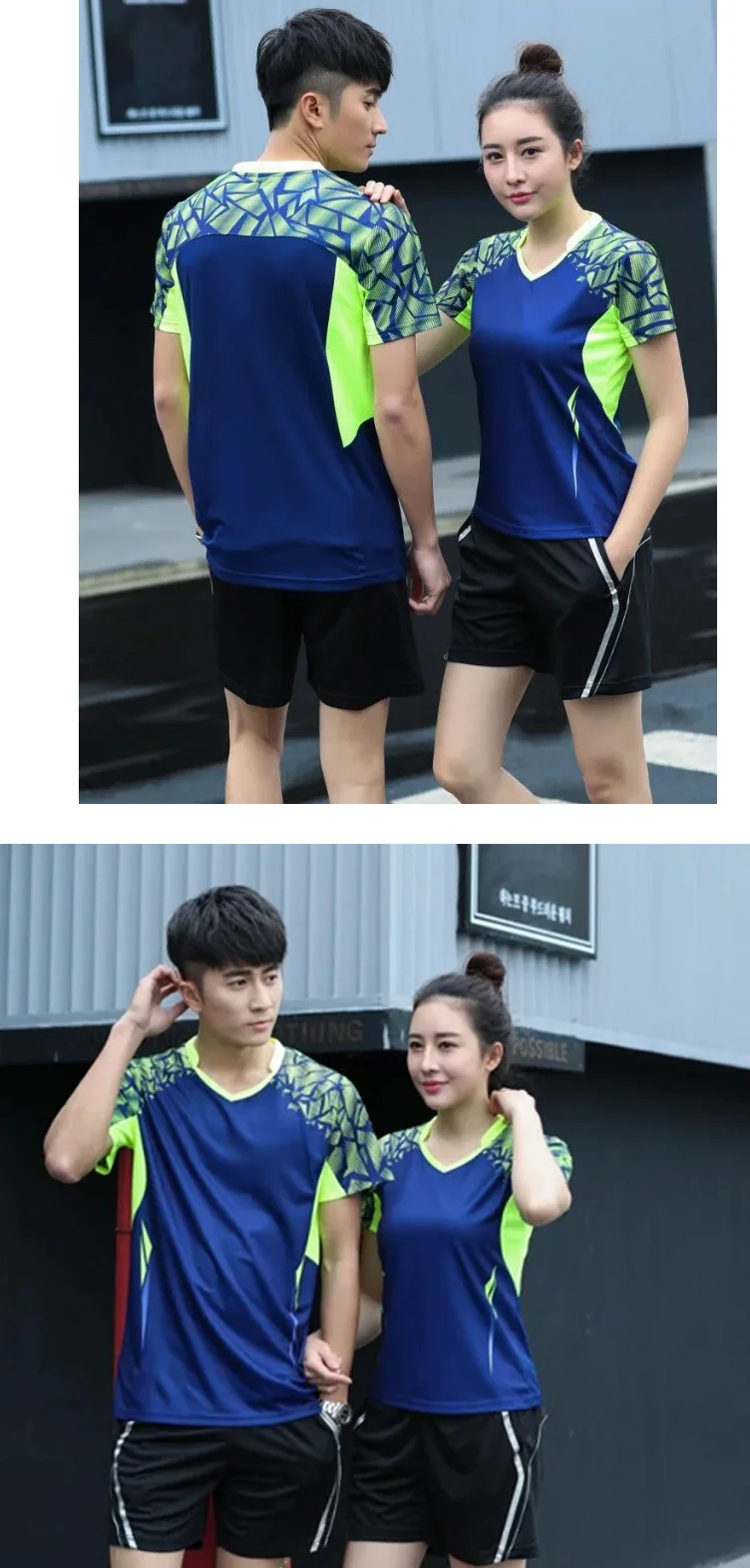 2 шт. Корейская спортивная одежда женские/мужские теннисные рубашки+ шорты Одежда для бадминтона одежда для настольного тенниса дышащий спортивный комплект 3XL