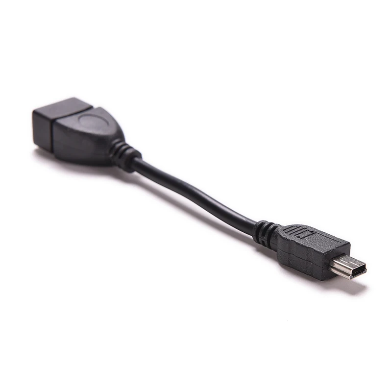 

10cm New Black 5pin Mini USB Male To USB 2.0 Type A Female OTG Host Adapter Cable OTG Cable For Cellphone Tablet MP3 MP4 Camera