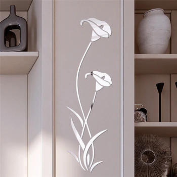 

Wall Sticker 45x45cm 3D Diy Flower Shape Acrylic Wallpaper Stickers Bedroom Living Room Decoration Modern Wallstickers JJ25