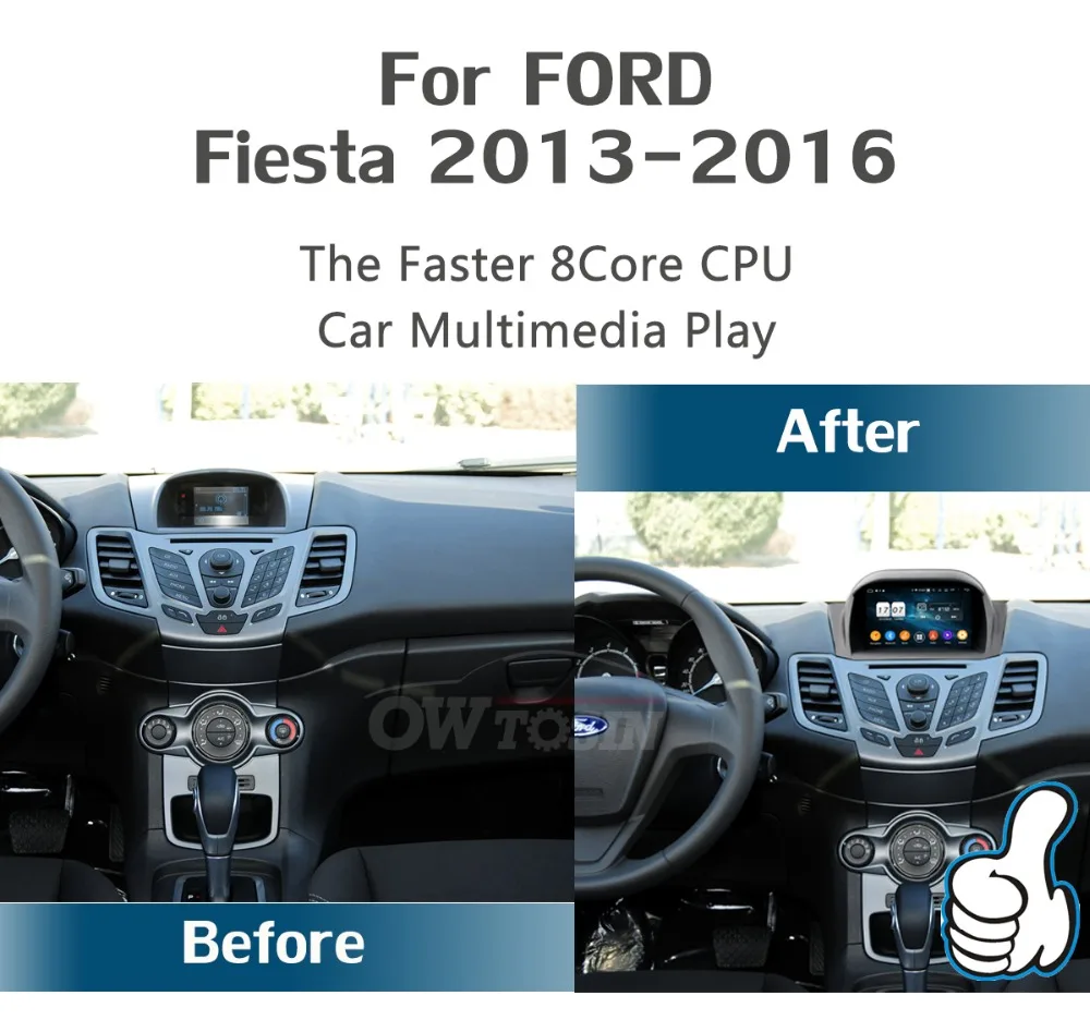 " ips 1024*600 Octa 8 ядерный 4 Гб ram+ 64 Гб rom Android 9,0 автомобильный dvd-плеер для Ford Fiesta 2011- DSP радио gps Parrot BT Adas