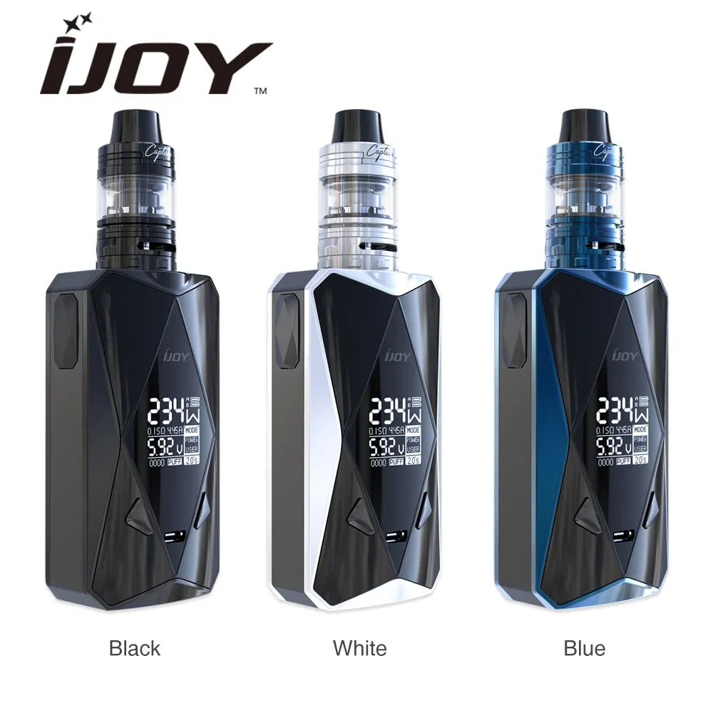 

Original IJOY Diamond PD270 234W TC Kit with 2ml Captain Mini Subohm Tank & 234W Diomond TC Box MOD No 20700 Cell E-cig Vape Kit