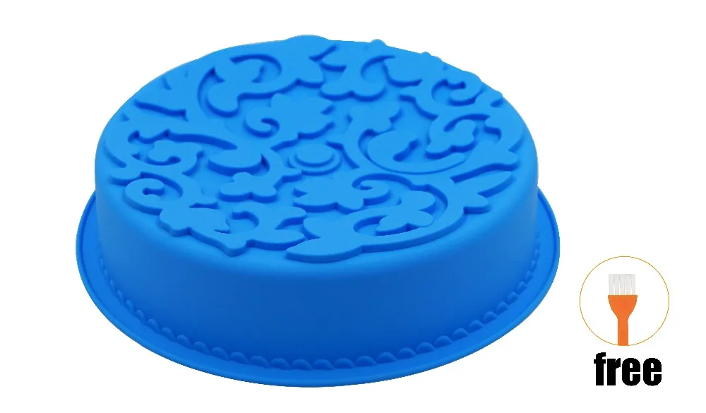 

Silicone Round Cake Panfor big Cake Flower Crown shape pastry Baking Tools 3D Bread cake form Pizza Pan DIY birthday wedding