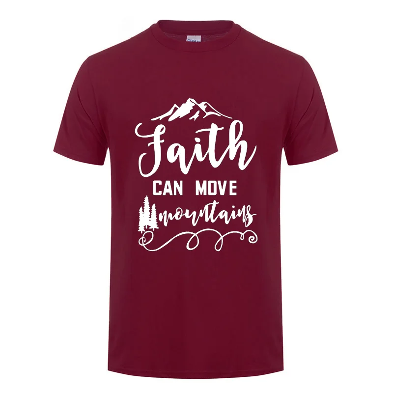 Веселая футболка с надписью Jesus Christian Faith Can Move Mountains для мужчин и женщин хлопковая