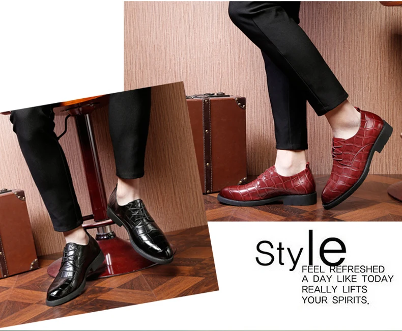 Men's Casual Shoe Oxfords Office Lace-Up Mens Shoes Casual Mens Dress Shoes Wedding Oxford Shoes' For Men Black Plus Size 11 45 (1)