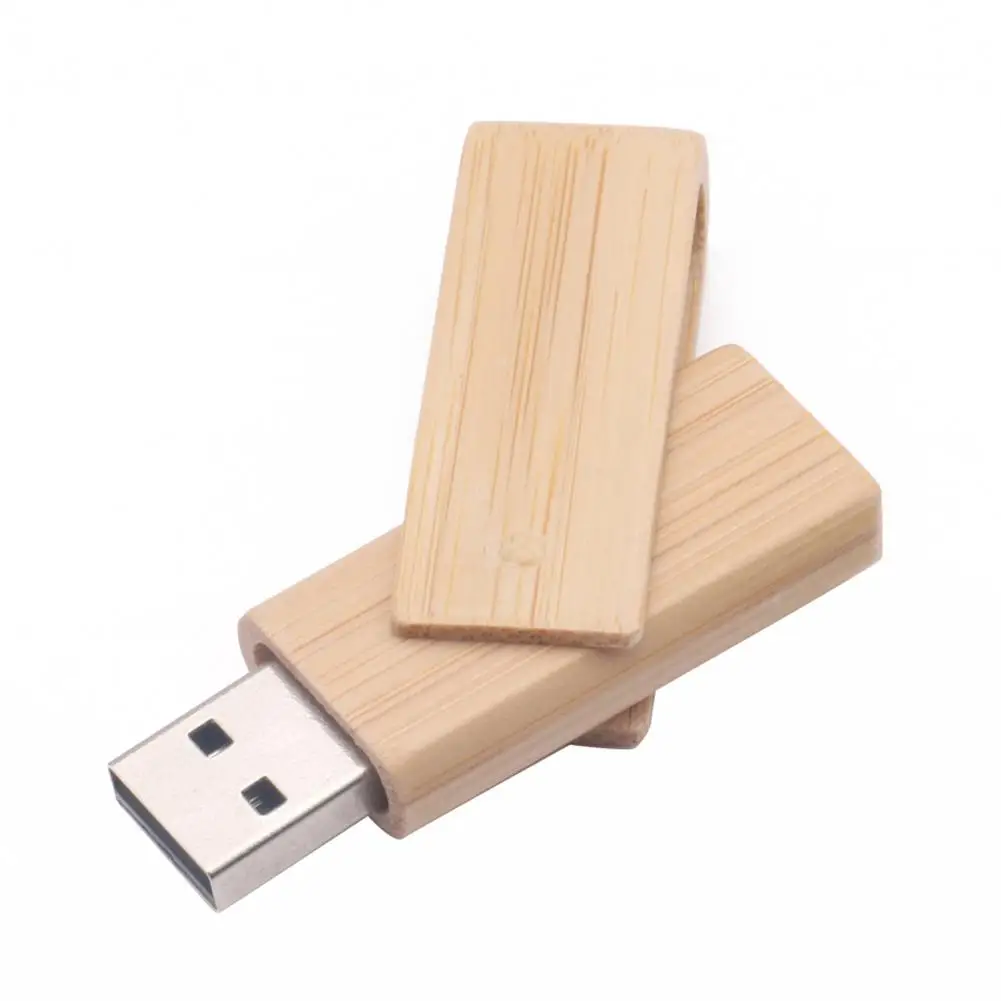 Портативный древесины Вращающаяся крышка USB Flash Drive Memory Stick U диск для компьютера