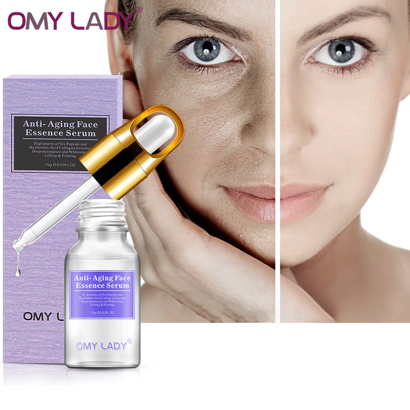 

OMY LADY 5pcs Anti-aging face essence serum six peptide collagen hyaluronic acid essence moisturizing nourishing tender brighten
