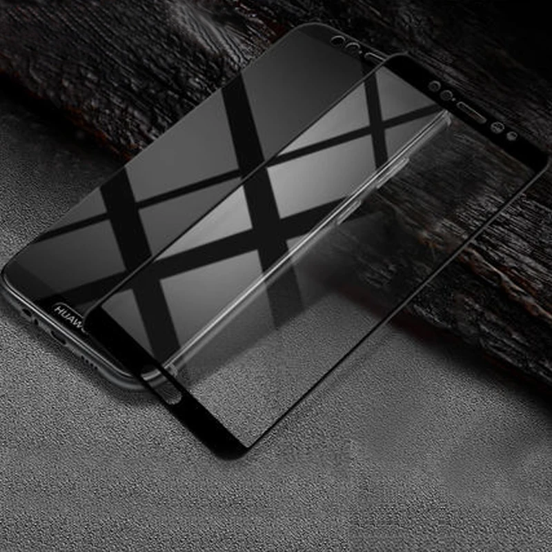 KaiNuEn 5D изогнутый экран протектор Закаленное стекло для huawei mate 10 Lite nova 2i honor 9i Передняя пленка стекло полное 9h 3d 4d - Цвет: black