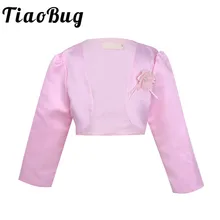 Tiaobug/высокое качество, бежевый/слоновая кость, детская Свадебная накидка, болеро шаль с цветочным узором для девочек, свадебные детские куртки для детей 1-9 лет