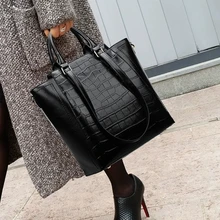 Новые винтажные женские сумки из крокодиловой кожи, большие женские сумки на плечо, высококачественные Женские Сумки из искусственной кожи среднего возраста