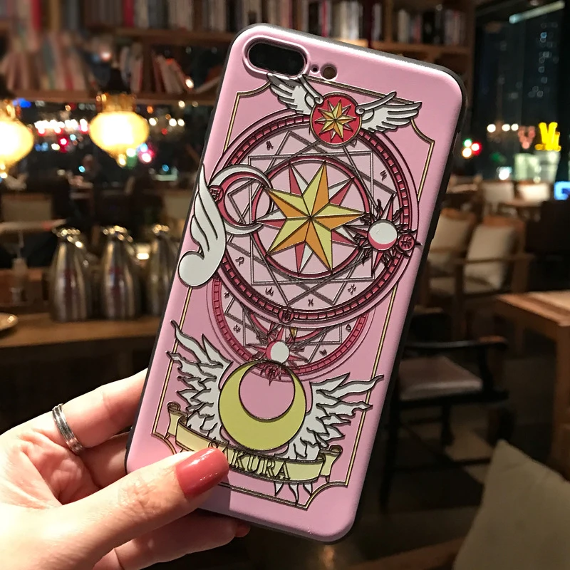 Аниме карты Captor Сакура мягкий чехол для телефона для iPhone 6 6S 7 8Plus X XS 11Pro MAX XR Капа мультфильм Сейлор Мун ТПУ задняя крышка чехол - Цвет: 1