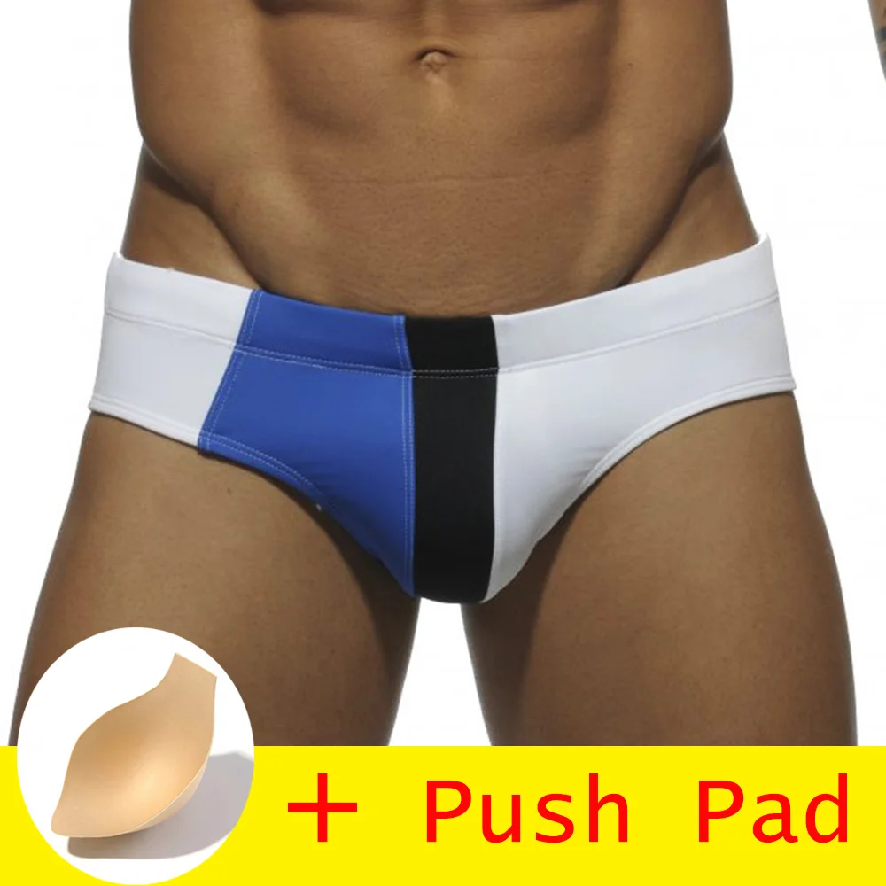 

Push Up Pad Swimwear Men Brief Sexy Mens Swim Briefs Waterproof Low Waist Swimming Trunks Swimsuit Gay Mens Swimwear Swim Shorts