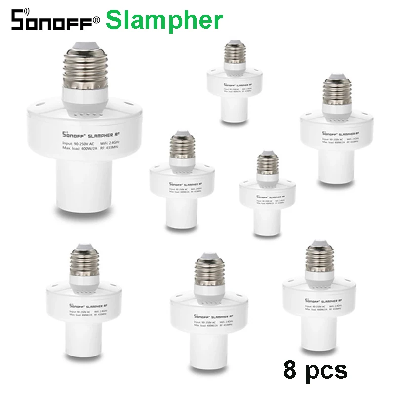 

1-8 Sonoff Slampher E27Wifi Light HolderRF 433MHz Wireless Light Lamp Bulbs Holder Smart Home Automation Modules Wor With Alexa