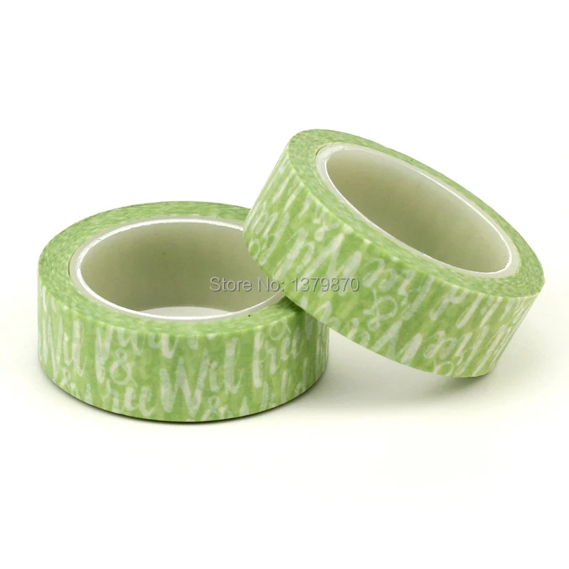 

Custom Unique Design Wild Lifes Washi Tape 15mm*10meters for Planner Scrapbooking Words on Green Decorative Masking Tapes