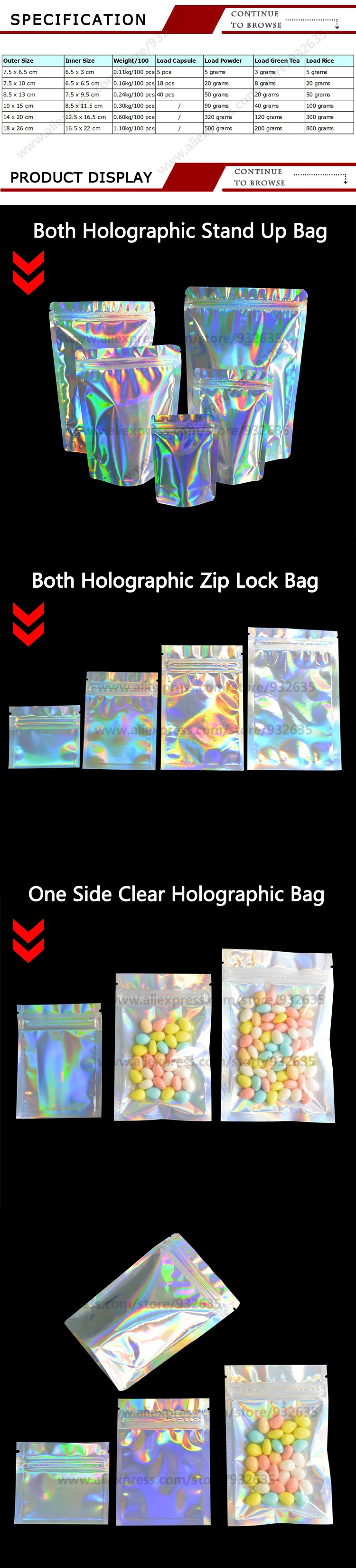 Серебряная Лазерная голографическая косметичка для питомцев, сумка на молнии, блестящая фольга, сумка на молнии, сумка для пищевых конфет, Gif сумки