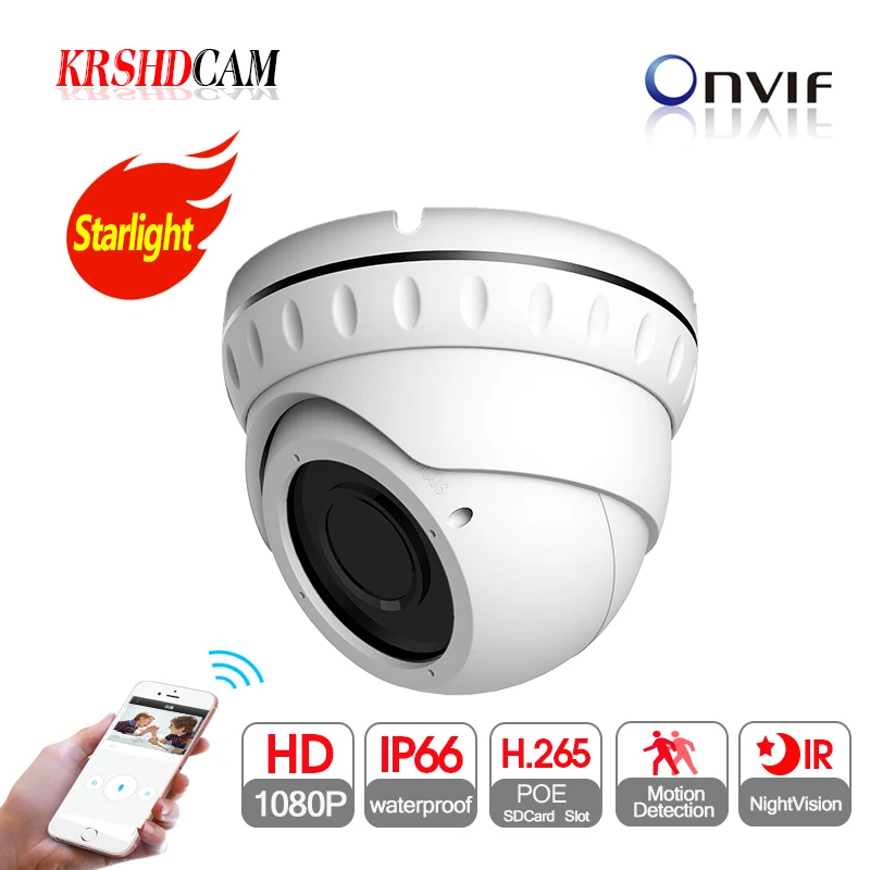 

2MP IP camera full HD 1080P POE onvif P2P SONY IMX307 Sensor indoor room dome 2.8-12mm varifocal nightvision video surveillance
