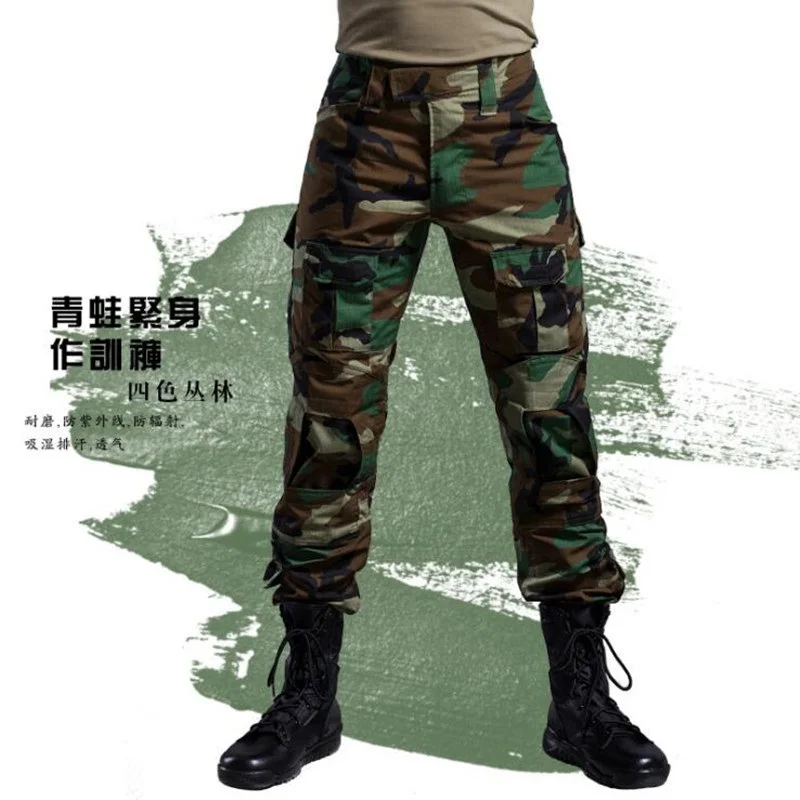Новые мужские камуфляжные военные тактические штаны, армейская военная форма, G3 брюки, страйкбол, пейнтбол, боевые брюки-карго с наколенниками - Цвет: Jungle
