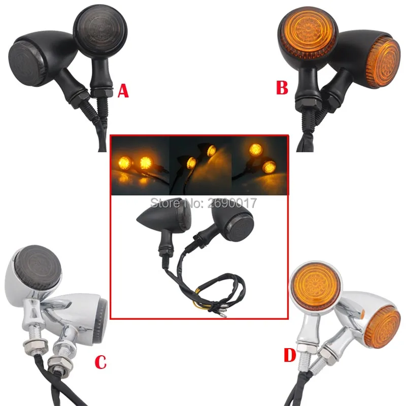 1 Set Bullet LED Turn Signal Light Taillight 10MM 12V Aluminum Fits For