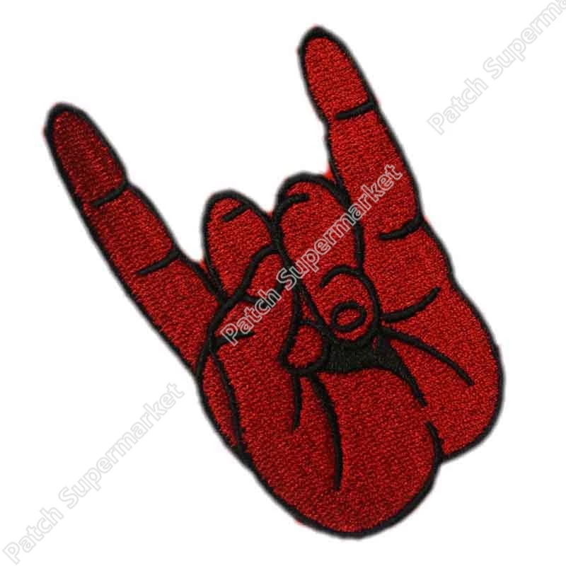 Metal Satan Devil Horns Hand Sign Salute Music Band Iron On/Sew On