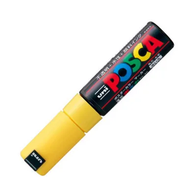 1 шт. Uni Posca Краска Маркер-широкий Tip-8mm PC-8K 15 цветов для рисования краски - Цвет: Светло-желтый