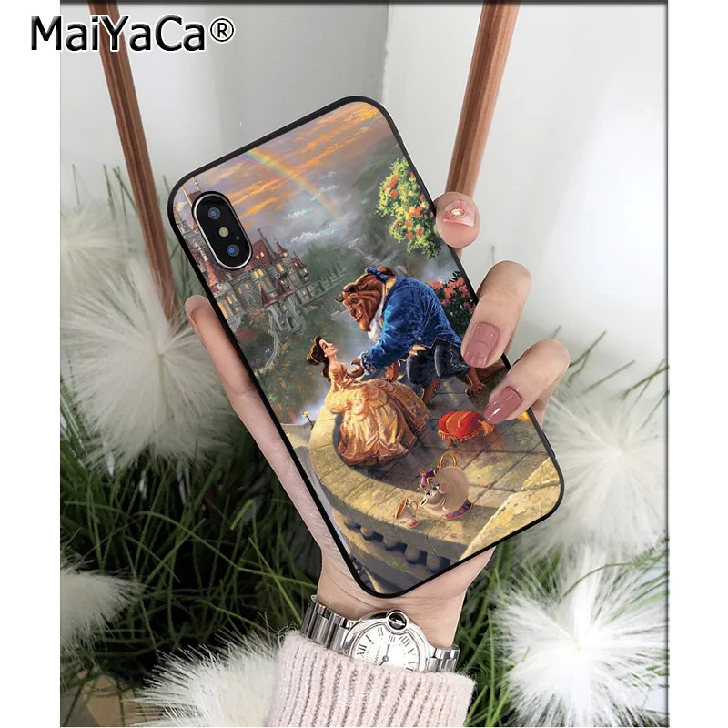 Мягкий силиконовый чехол для телефона MaiYaCa Beauty And The Beast Rose из ТПУ Apple iPhone 8 7 6 6S Plus X XS