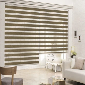 

European sytle china factory free shipping double roller blinds zebra blinds with 100% blackout custom made blind window size
