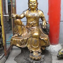 Bi001696 5" Тибет Sitsang храм бронзовый gild Будда лотоса Кван-инь Зеленая Тара лу-дю-му