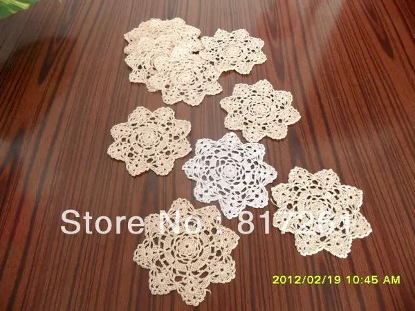 12 фото/лот вязаное крючком кружево, хлопок doilies star coaster для украшение на стол для дома коврик как Подстаканники Аксессуары для посуды