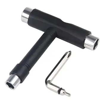 

1Set Skateboard Maintenance Tool Skateboard T-Tool Wrench With Allen Key Steel And ABS Plastic Black