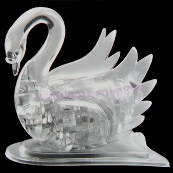 

3D Crystal Puzzle Jigsaw Model DIY Swan IQ Toy Furnish Gadget Gift Souptoy