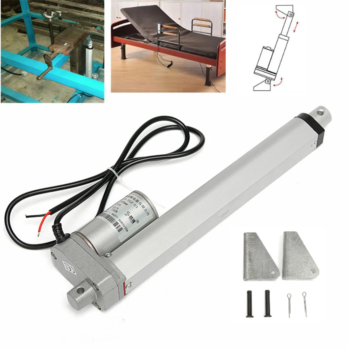 

Auto Car DC 12V Linear Actuator Motor With Mounting Brackets 50/100/150/200/300mm 200N B-Grade High Speed Linear Actuator