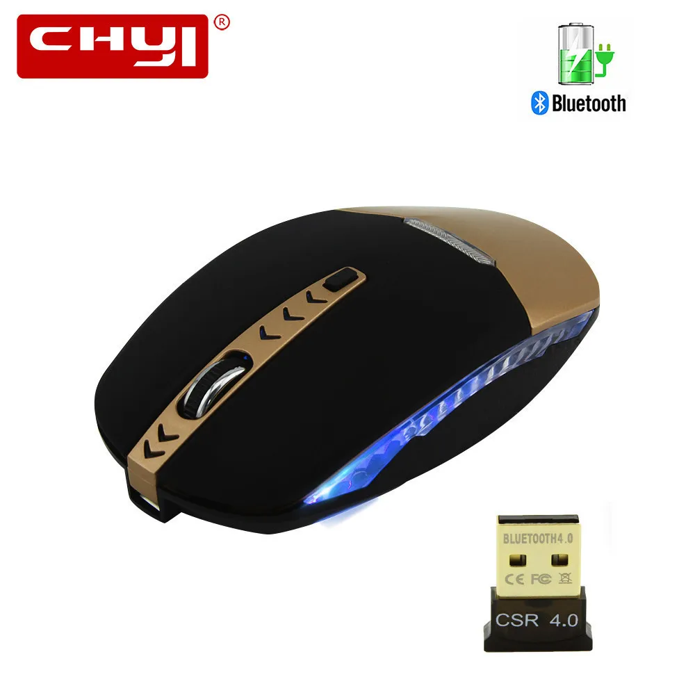 

CHYI Bluetooth Wireless Mouse Rechargeable Gaming Computer Silent Mice 1000 DPI Optical Mause With BT CSR 4.0 Adapter For PC