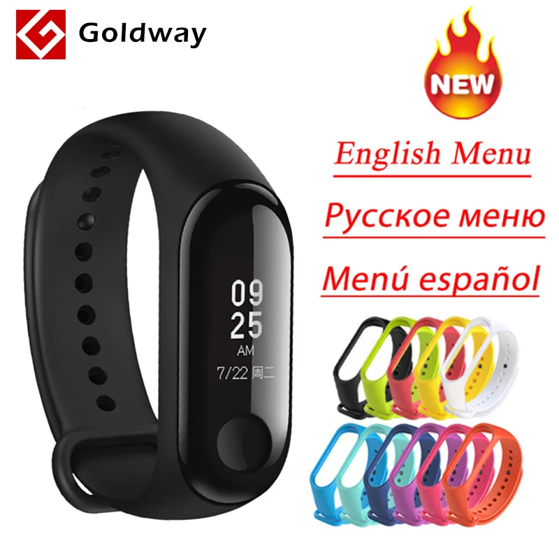 Оригинальный Xiaomi Mi Band 3 Miband мгновенные сообщения звонки водонепроницаемый OLED