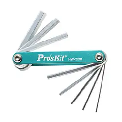 Бесплатная доставка ProsKit HW-221M 8 шт. складной шестигранных ключей (1.5, 2, 2.5, 3,4, 5,6, 8 мм) Гаечные ключи Набор ручной инструментарий электрик