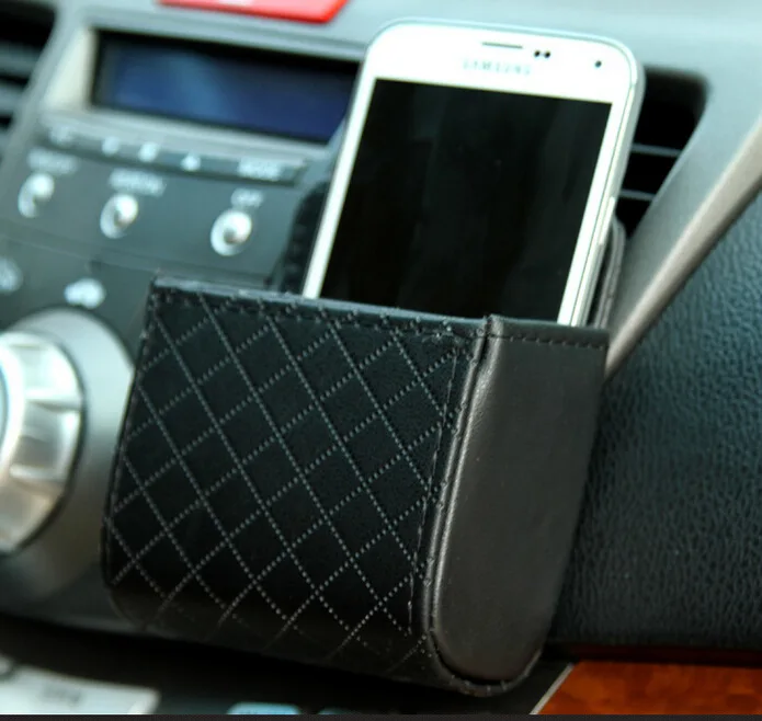 

LASPERAL 1pc Car Storage Bag Outlet Vent Tidy Storage Box Auto Interior Accessories Pocket Glasses Phone Container PU Leather