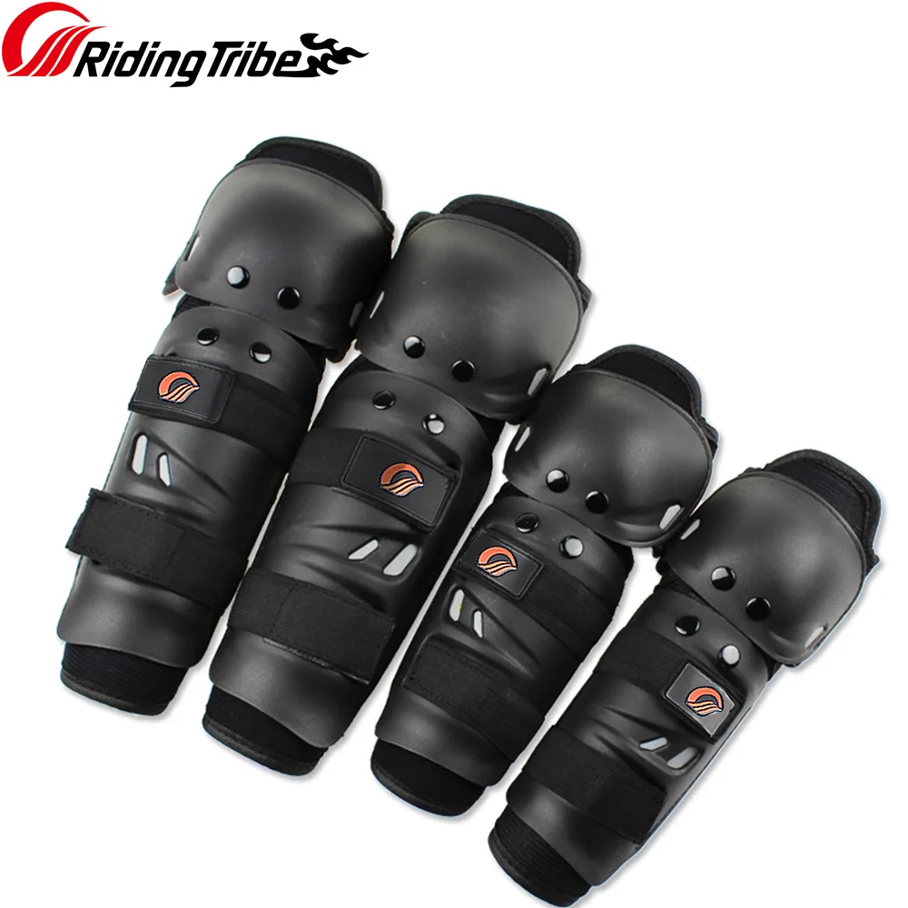 Online En la tribu de la motocicleta en la rodilla almohadillas de carreras de Motocross de engranajes de piernas y manos guardias 2 rodilla 2 codo protección HX P01
