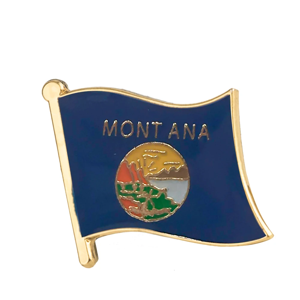 

U.S.A Montana Flag Badge Flag Lapal Pin On Backpack Pins For Clothes 1PC XY0185