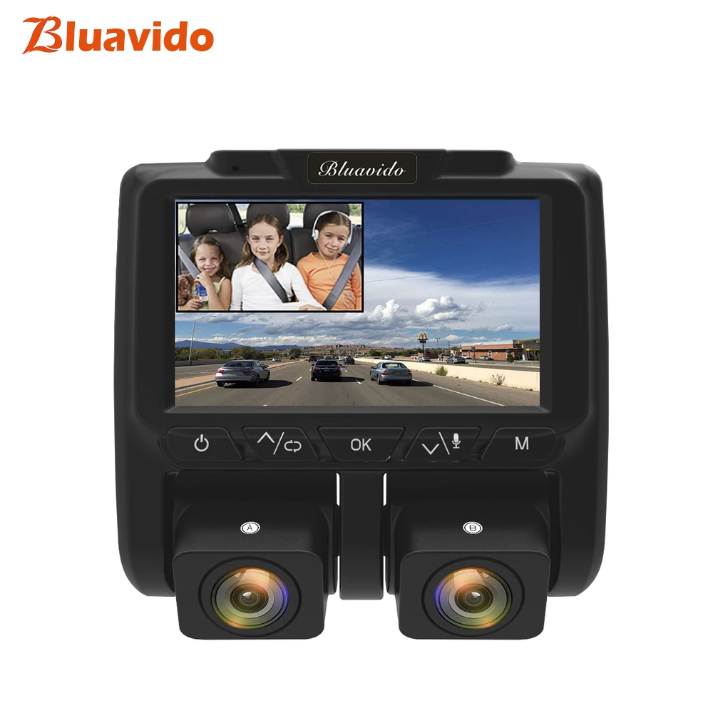 

Bluavido Dual Camera FHD 1080P Car Video Recorder Novatek 96660 IMX323 Sensor WDR Night Vision G-sensor 150 Degree for Uber Taxi