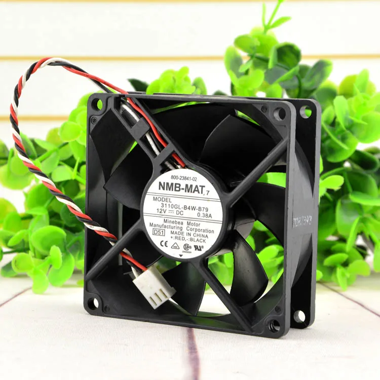 Абсолютно Новый Для NMB 3845 3825 вентилятор 3110GL B4W B79 8025 80*80*25 мм DC 12v 0.38a переключатель