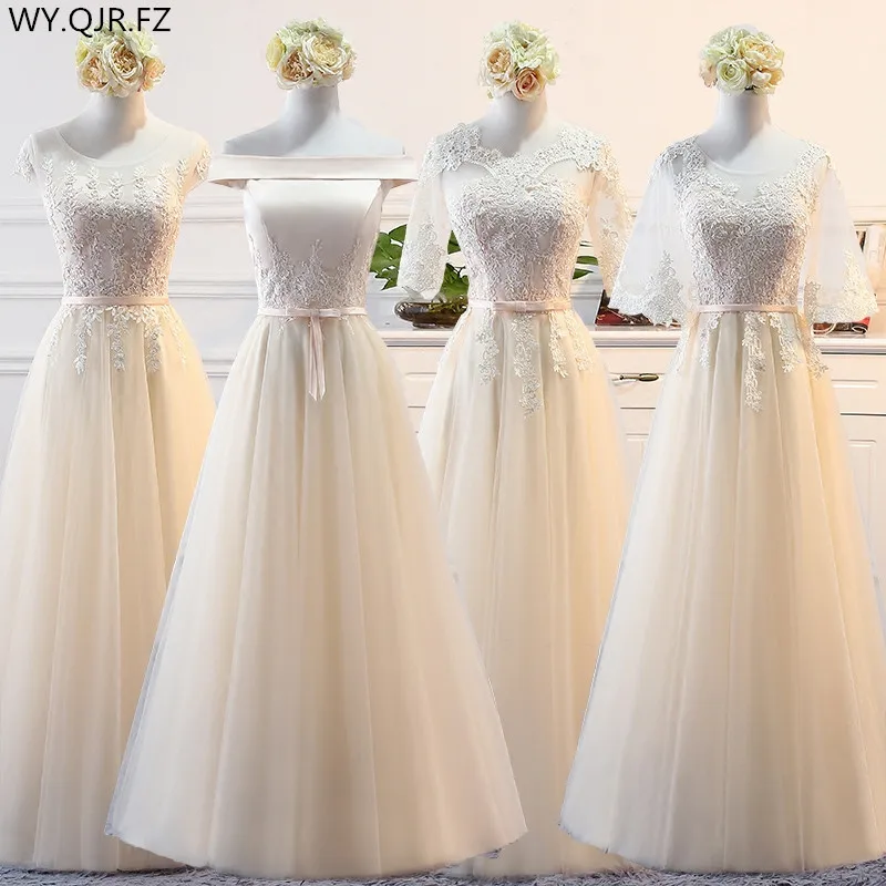 MNZ598 # Длинные платья На Шнуровке Для подружки невесты цвета шампанского новинка