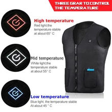 Motorcycle Vest Electric Battery Heating USB Sleeveless Vest Winter Heated Outdoor Sport Jacket Unisex Cycling Racing Back Armor