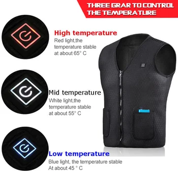

Motorcycle Vest Electric Battery Heating USB Sleeveless Vest Winter Heated Outdoor Sport Jacket Unisex Cycling Racing Back Armor