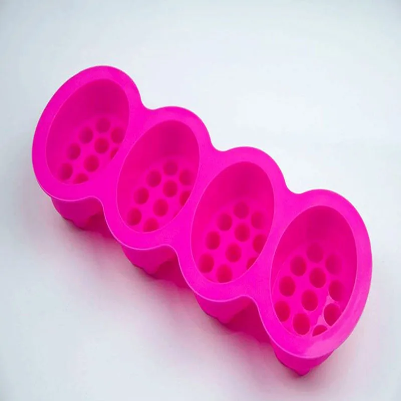 

Silicone Soap Mold 4 Cavities Ellipse Massage Brush Shape Aromatherapy Wax Mould Cake Baking Mold HTQ99