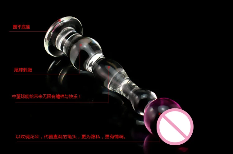 Cute Rose Glass Dildo for Women Crystal Masturbator for Female for Vaginal and Anal Stimulation Glass Pleasure Wand Lucid Dildo