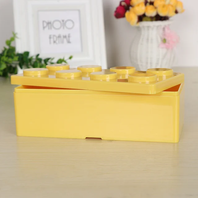 New Creative Storage Box Building Block Shapes Plastic Saving Space Box Superimposed Desktop Handy Office Supplies 2
