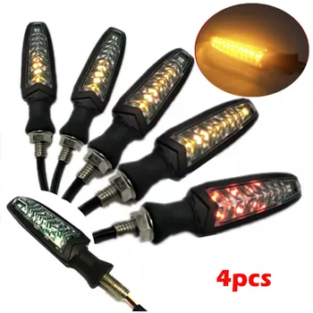 

2019 NEW Hot Sale 4PCS Set Amber Red Flowing Motorcycle 18 LED Turn Signal Indicator Light Lamp motocicleta Dropshipping