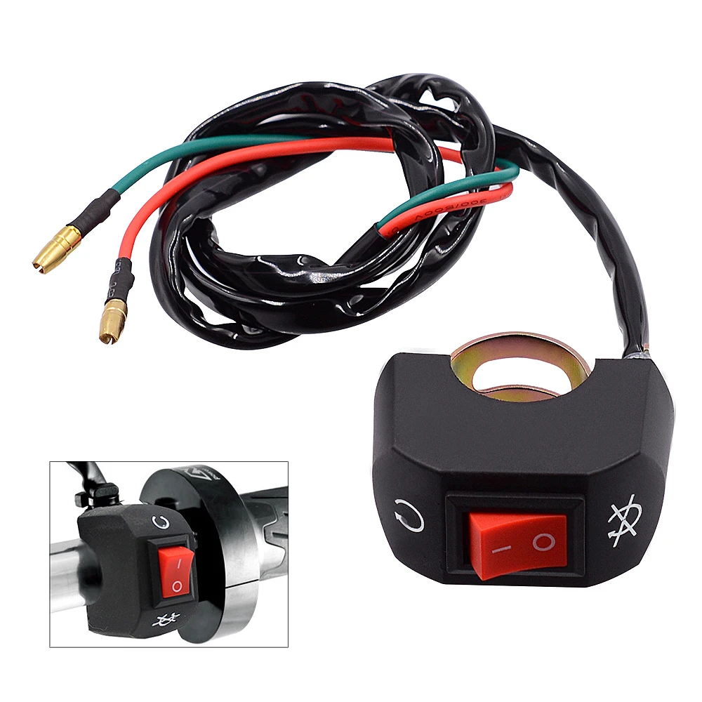 

Universal Black Handlebar Switch ON-OFF Button Headlight Switch Flameout Switch with Waterproof for Motorcycle Scooter